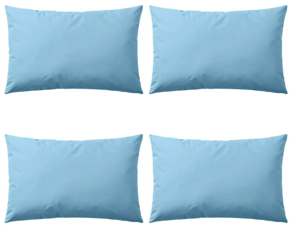 vidaXL Almofadas para exterior 4 pcs 60x40 cm azul claro