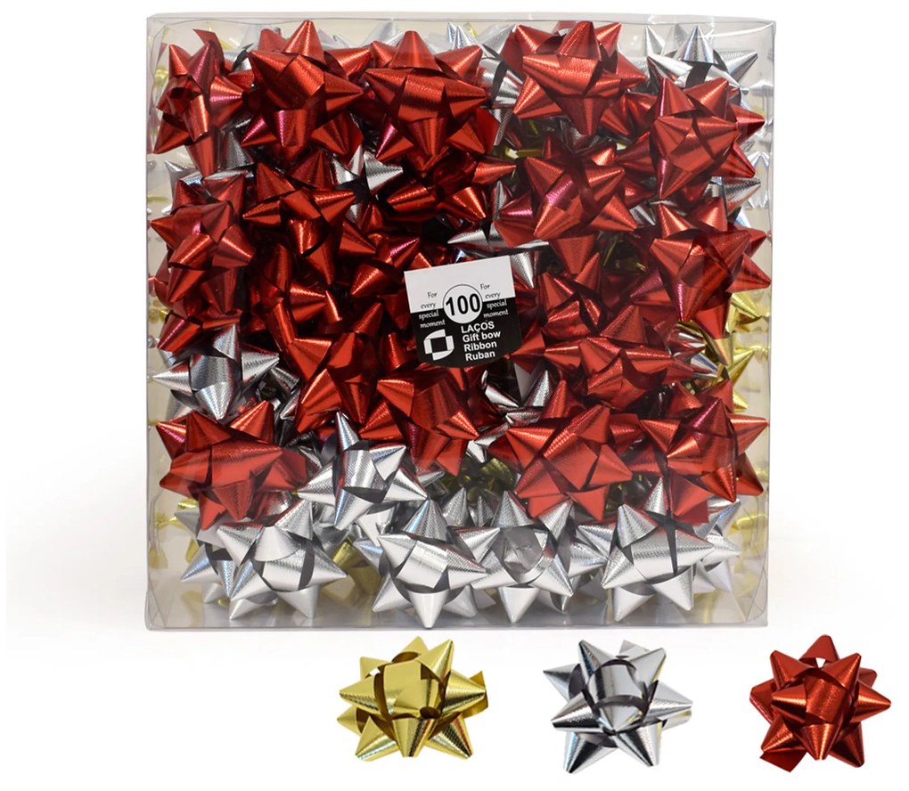 Laço Estrela Metal Sortido 18mm Caixa 100