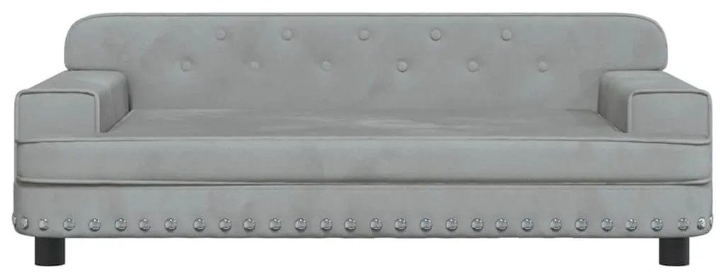 Cama para cães 90x53x30 cm veludo cinzento-claro