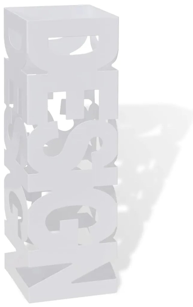 Suporte guarda-chuvas/de armazenamento quadrado branco aço 48,5 cm