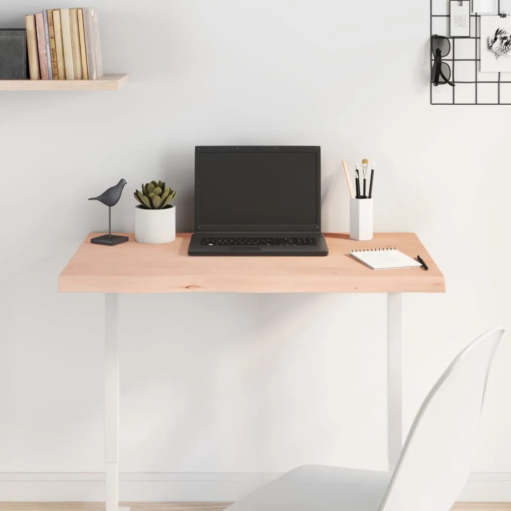 vidaXL Tampo de mesa 80x50x(2-4) cm carvalho maciço não tratado