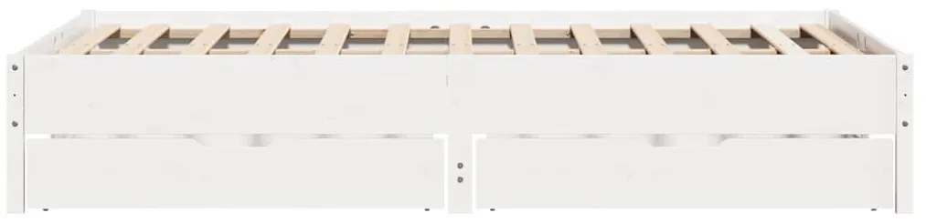 Cama sem colchão 120x190 cm madeira de pinho maciça branco
