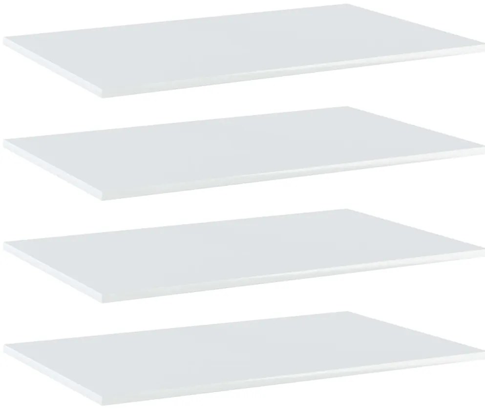 vidaXL Prateleiras estante 4pcs 80x50x1,5cm contrapl. branco brilhante