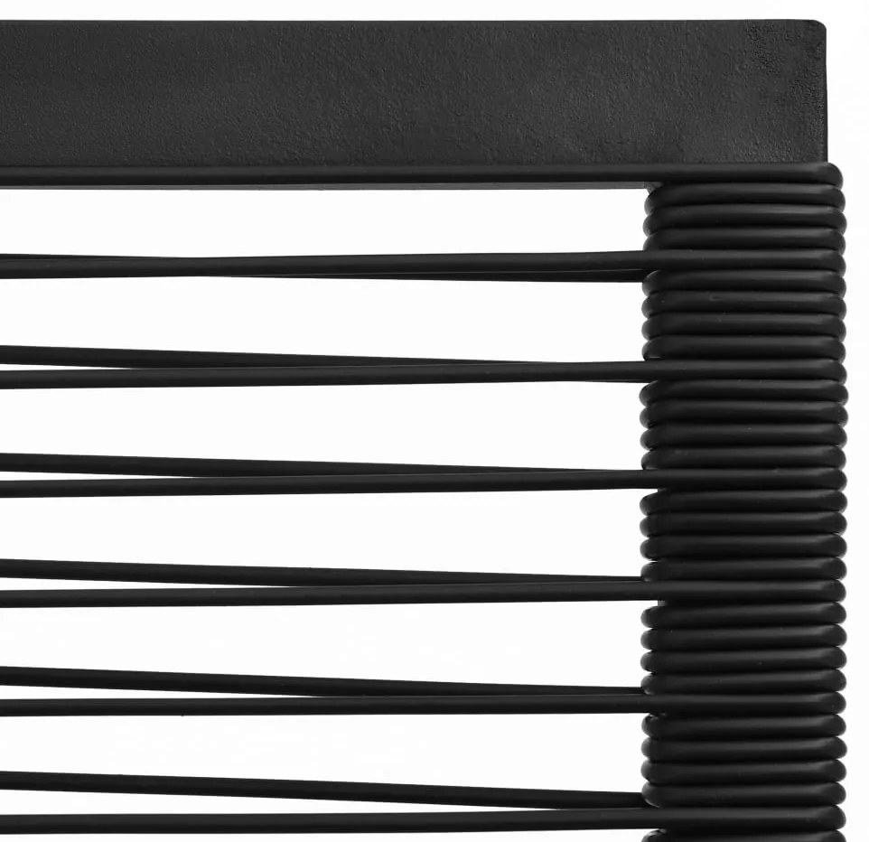 5 pcs conjunto de jantar para jardim vime de PVC preto