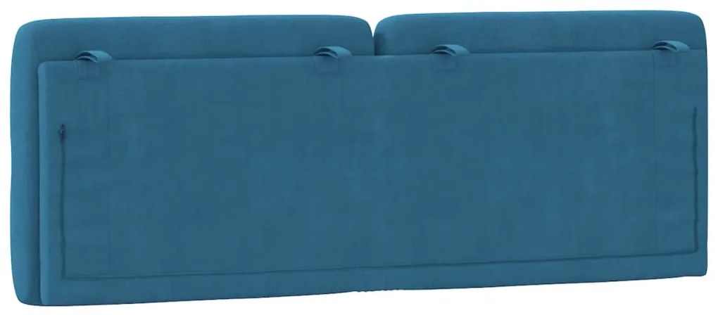 Almofadão de cabeceira 140 cm veludo azul