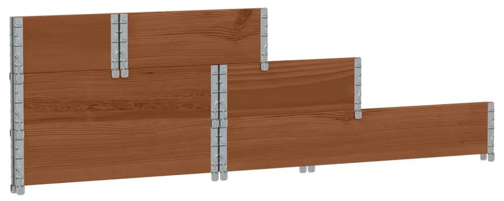Canteiro elevado de 3 níveis 120x80 cm pinho maciço castanho