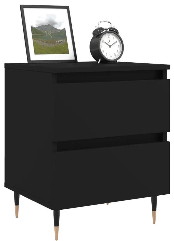 Mesas de cabeceira 2pcs 40x35x50 cm derivados de madeira preto
