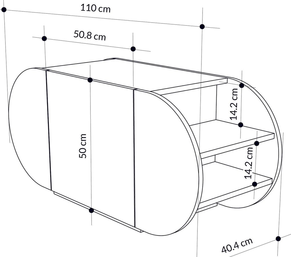 Hall Stand Berlin BA – Nogueira e Branco – 120x200x35 cm