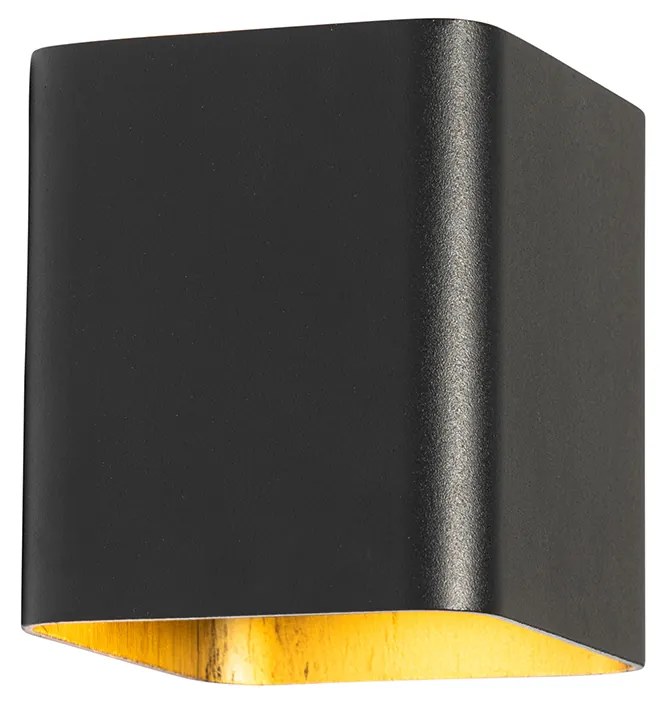 Candeeiro de parede moderno preto com LED IP54 quadrado - Evi