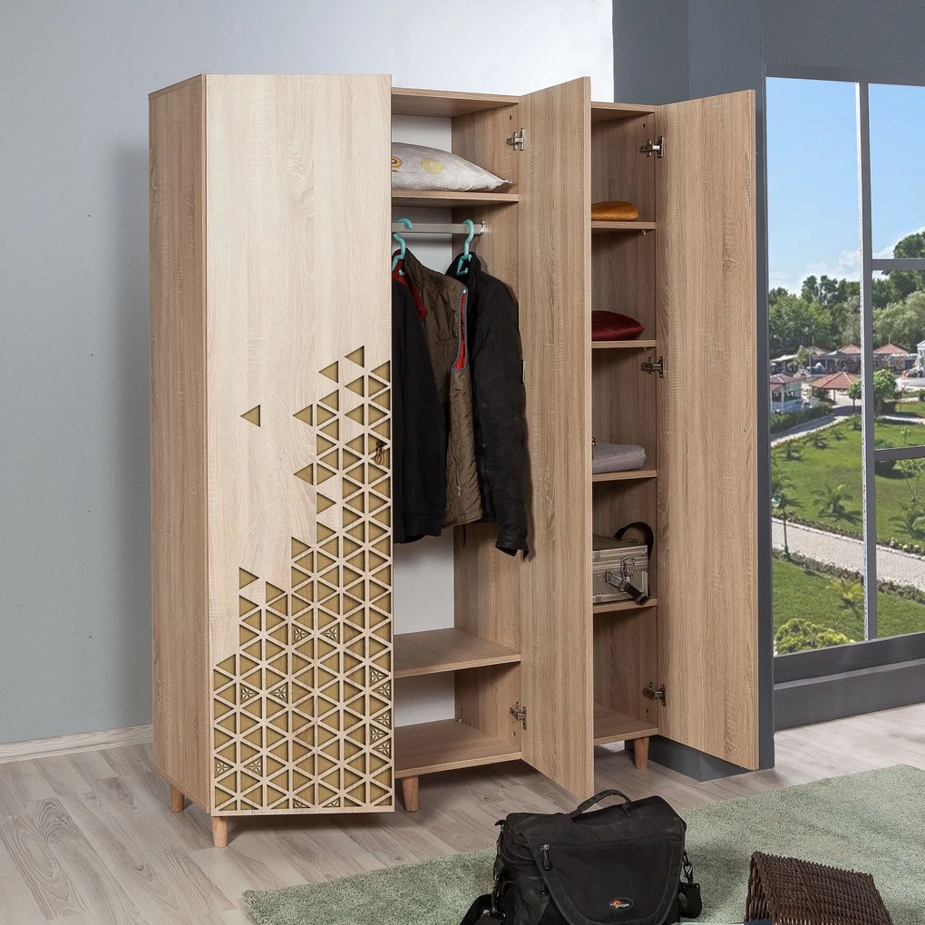 Roupeiro Mode – Carvalho Sonoma – 135 cm x 192 cm x 52 cm