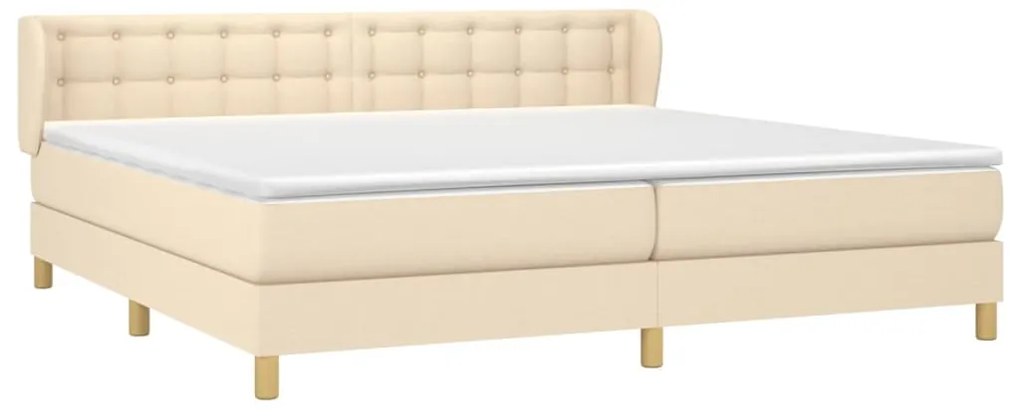 Cama com molas/colchão 200x200 cm tecido cor creme
