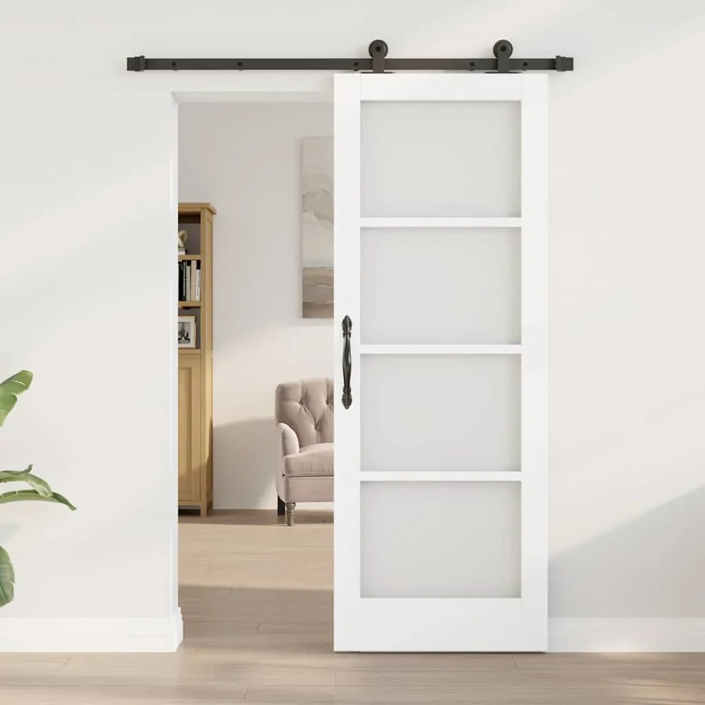 Porta Deslizante vidaXL com Conjunto de Ferragens 'ORKDAL'Branca 73.5