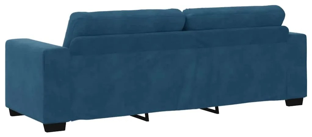 Sofá de 3 Lugares vidaXL Azul 180 cm em Veludo