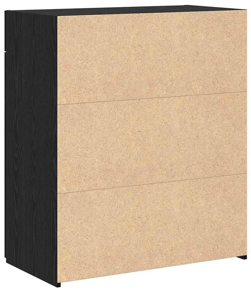 Armário de Armazenamento Carvalho Preto 80x42,5x93,5 cm Madeira engenh