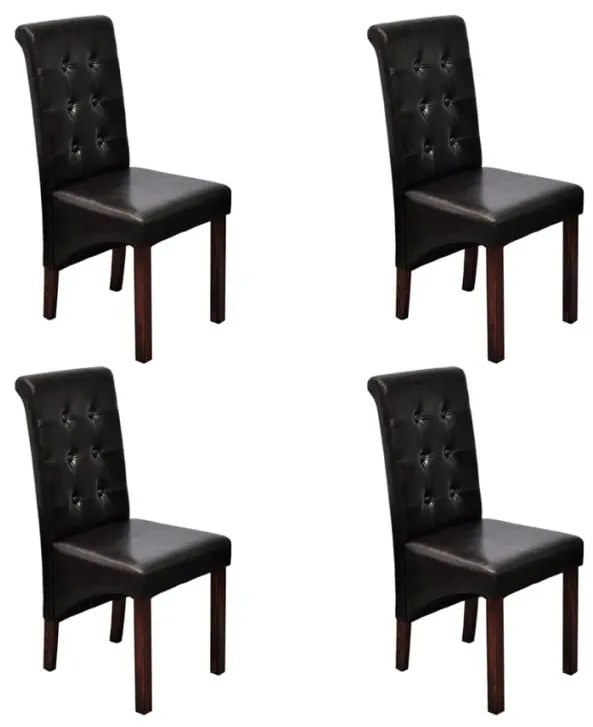 Cadeiras de jantar 4 pcs couro artificial castanho