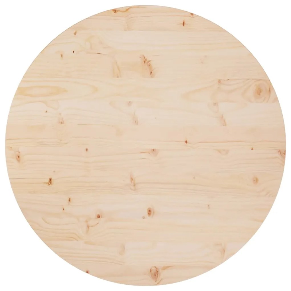 813649 vidaXL Tampo de mesa pinho maciço Ø80x2,5 cm