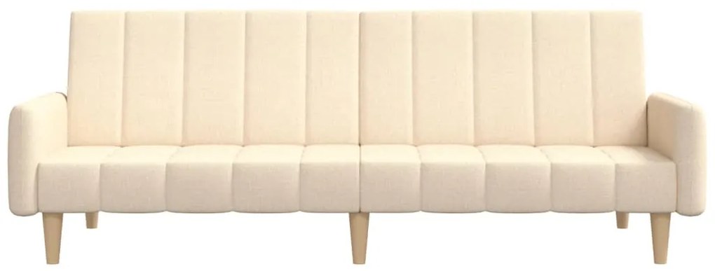 Sofá-cama de 2 lugares tecido cor creme