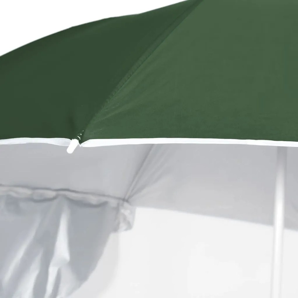 Guarda-sol de praia com paredes laterais 215 cm verde