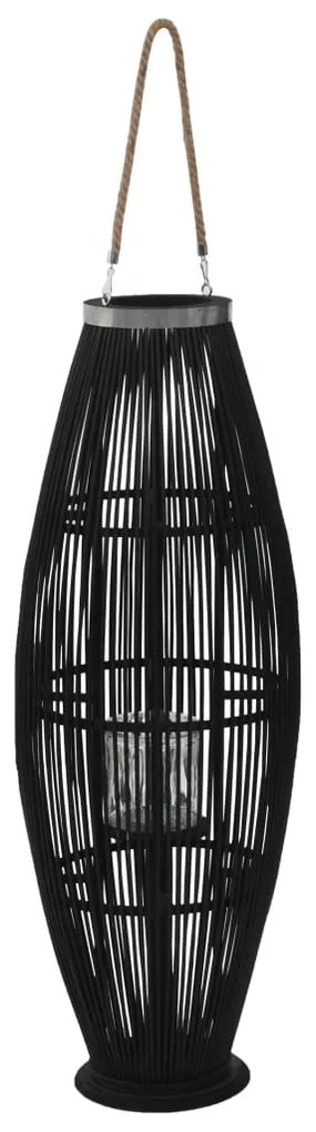 246812 vidaXL Suporte para vela suspenso em bambu preto 95 cm
