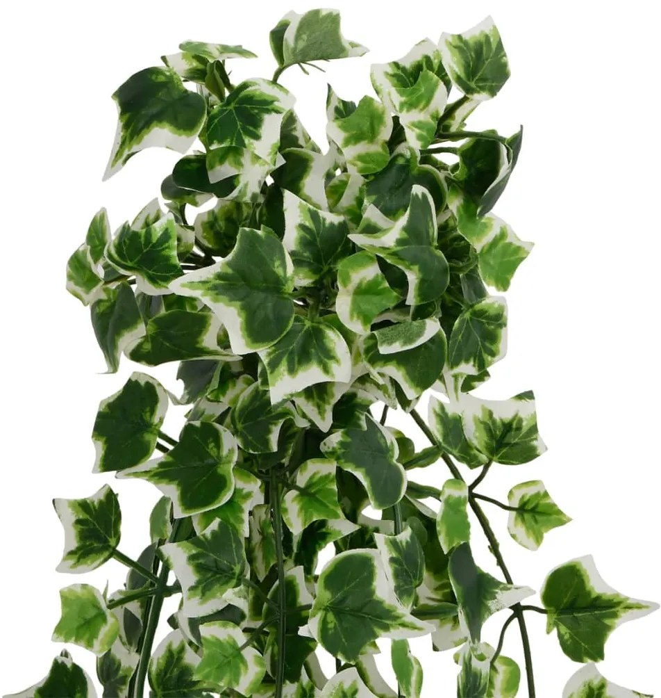 Planta suspensa artificial 12 pcs 339 folhas 90 cm verde/branco
