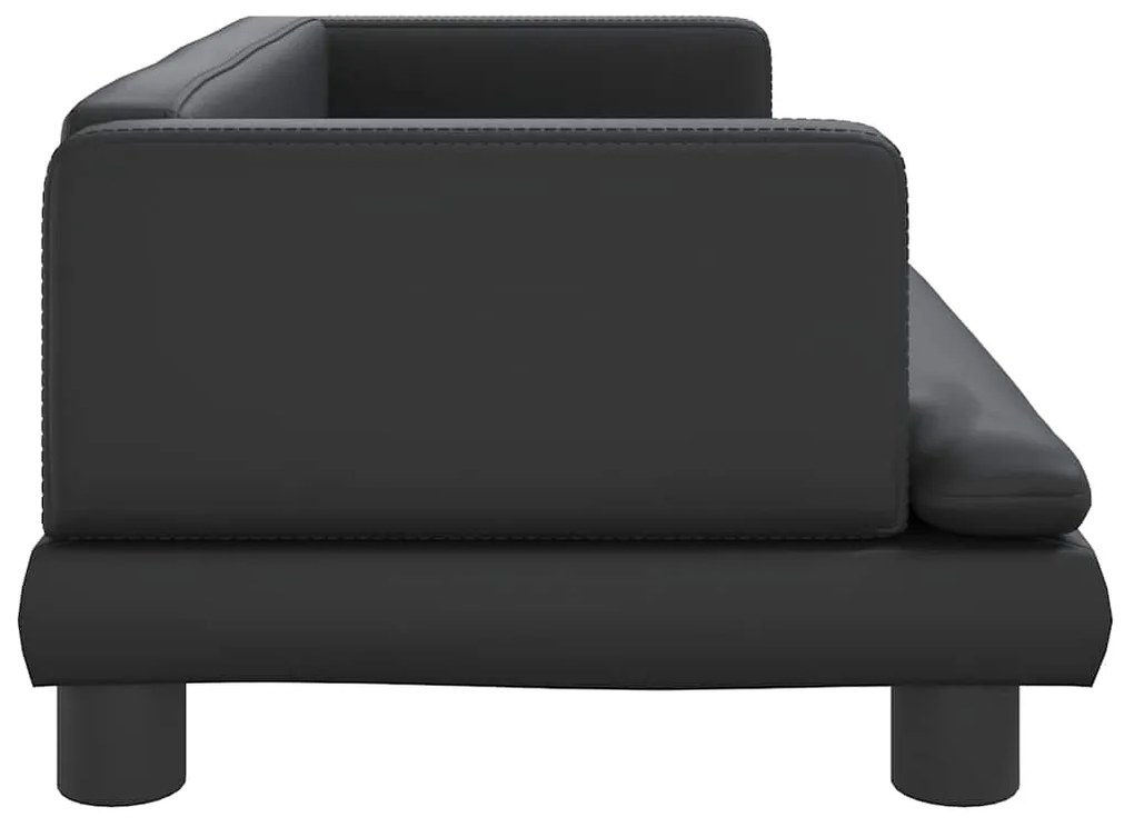 Cama para cães 80x45x30 cm couro artificial preto