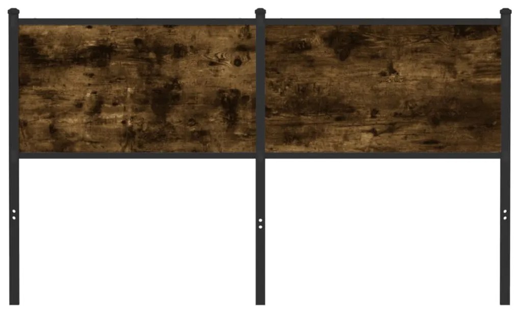 Cabeceira de cama 140 cm derivados madeira/aço carvalho fumado