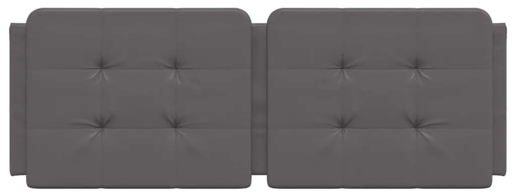 Almofadão de cabeceira 140 cm couro artificial cinzento