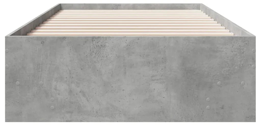 Estrutura de cama 100x200 cm derivados de madeira cinza sonoma