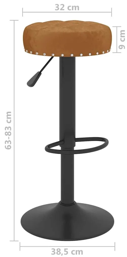 Bancos de bar 2 pcs veludo castanho