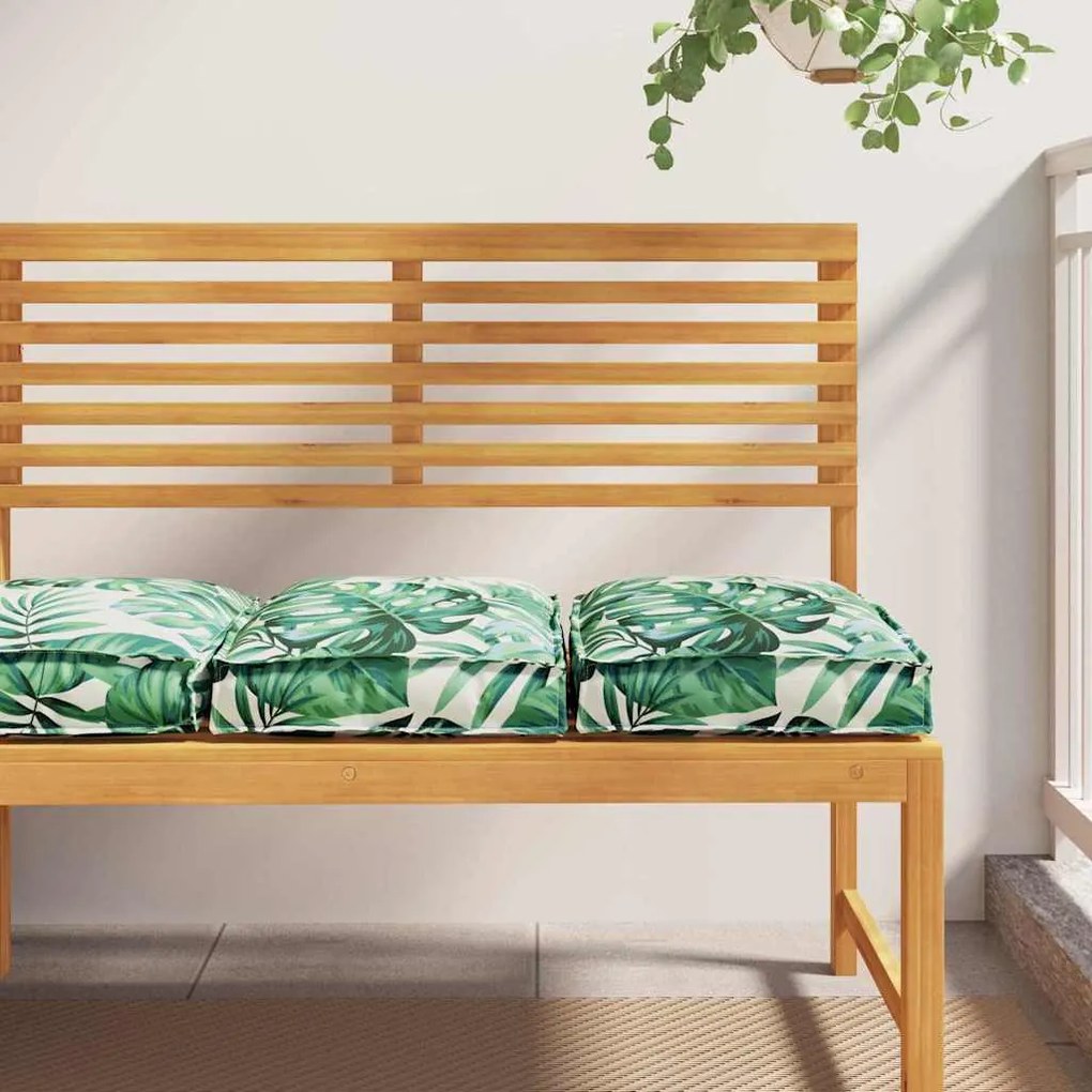 vidaXL Almofada 2 pcs Padrão de Folhas 40 x 40 x 8 cm Tecido Oxford