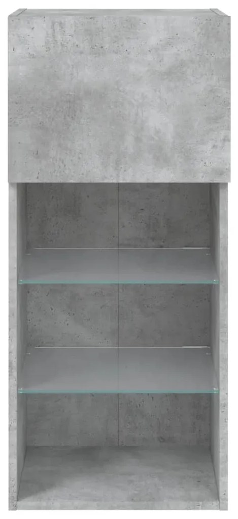Móvel de TV com luzes LED 40,5x30x90 cm cinzento cimento