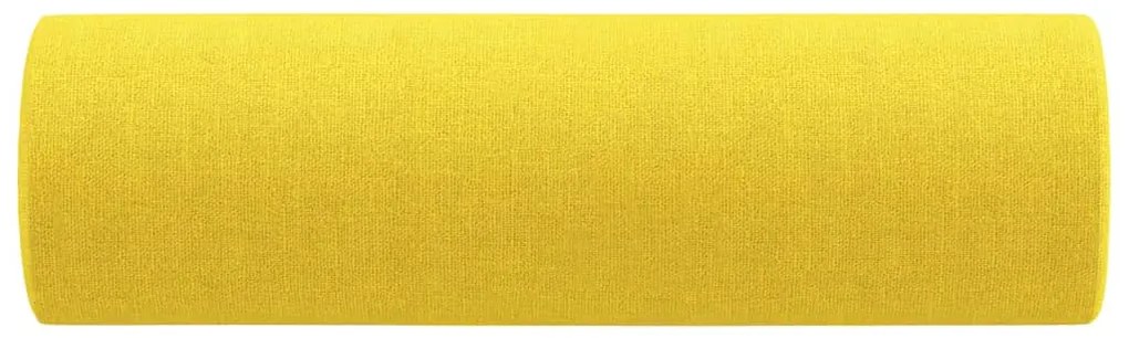 Almofadas decorativas 2 pcs Ø15x50 cm tecido amarelo-claro