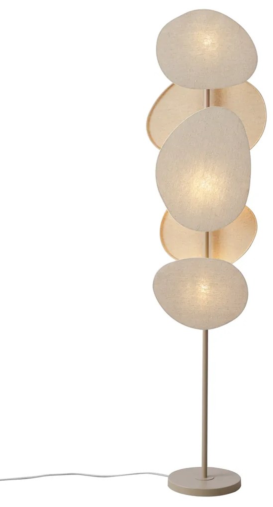 Candeeiro de pé Japandi bege 3 luzes - Organica Japandi