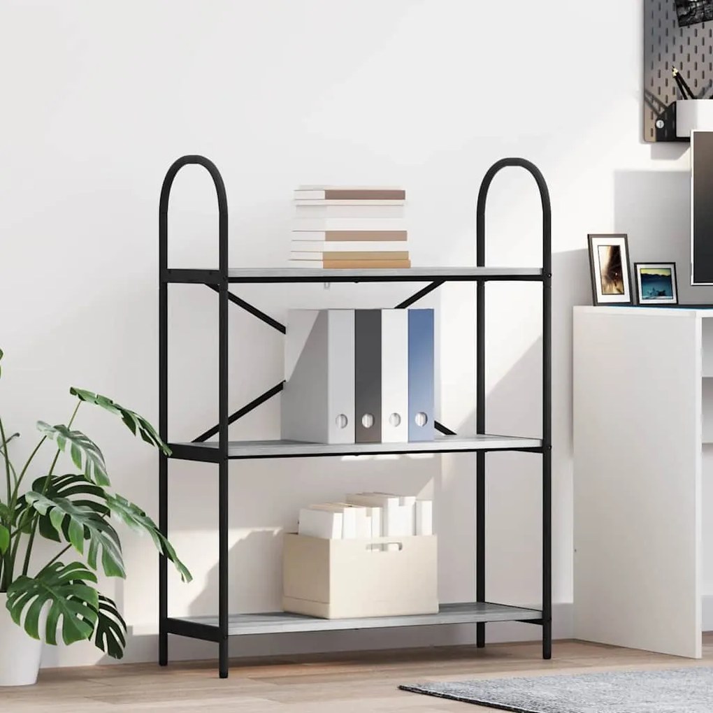 vidaXL Estante Cinza Sonoma 80 x 30 x 109 cm Madeira processada