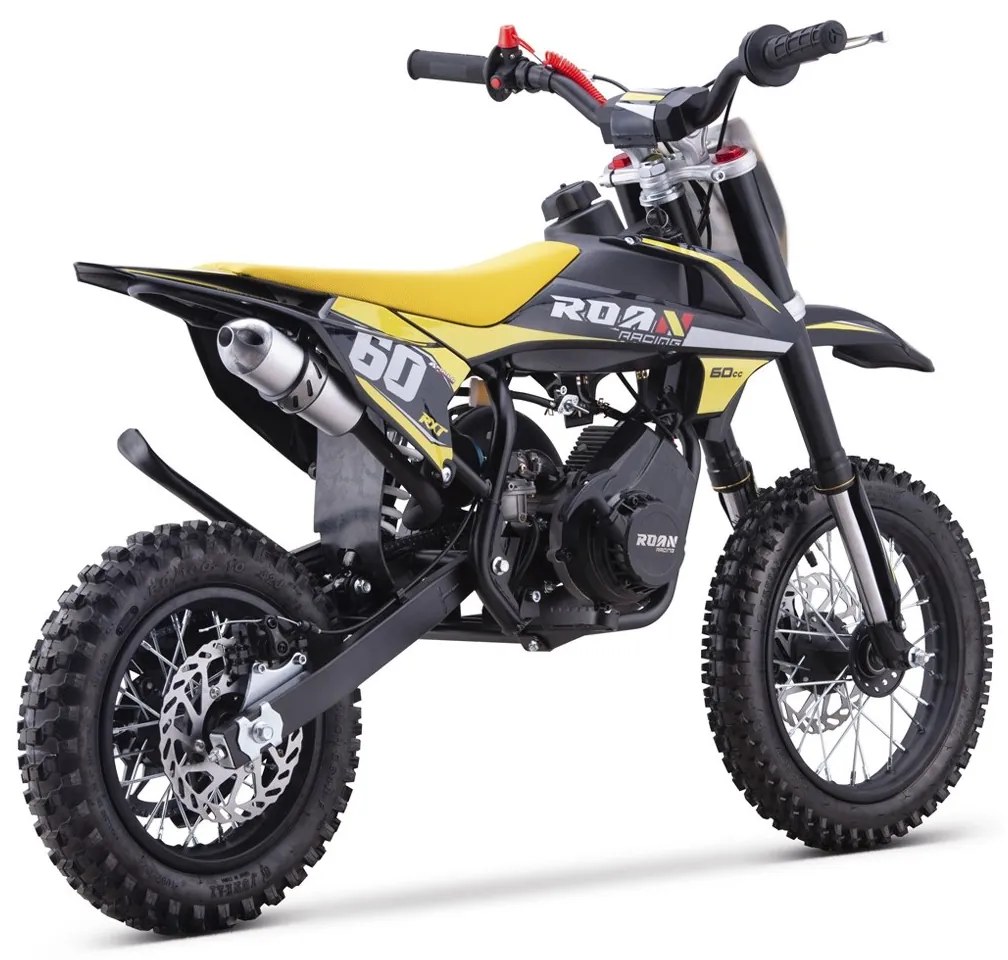 MINI MOTO PARA CRIANÇAS MINICROSS gasolina 60cc Roan RXT 12"/10" Amarela