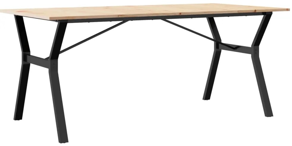 Mesa de jantar estrutura em Y 180x90x75cm pinho e aço