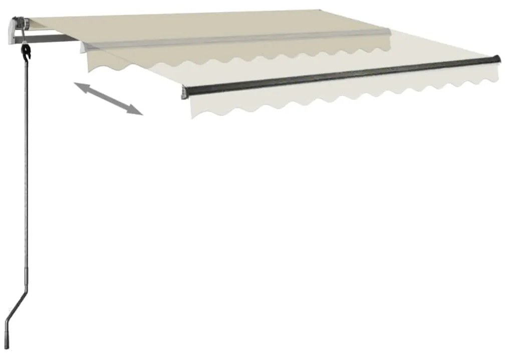 Toldo retrátil manual independente 350x250 cm cor creme