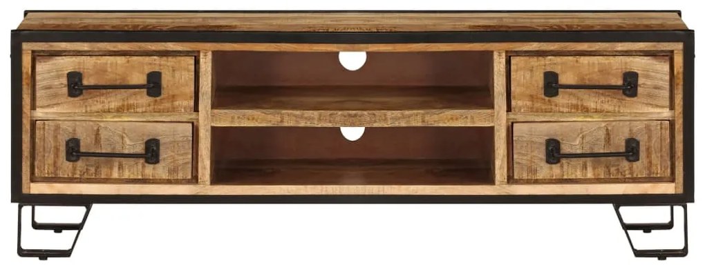 Móvel de TV c/ gavetas 120x30x40 cm madeira de mangueira maciça