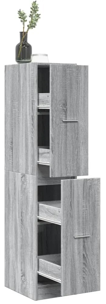 vidaXL Móvel boticário 30x41x144,5cm derivados madeira cinzento sonoma