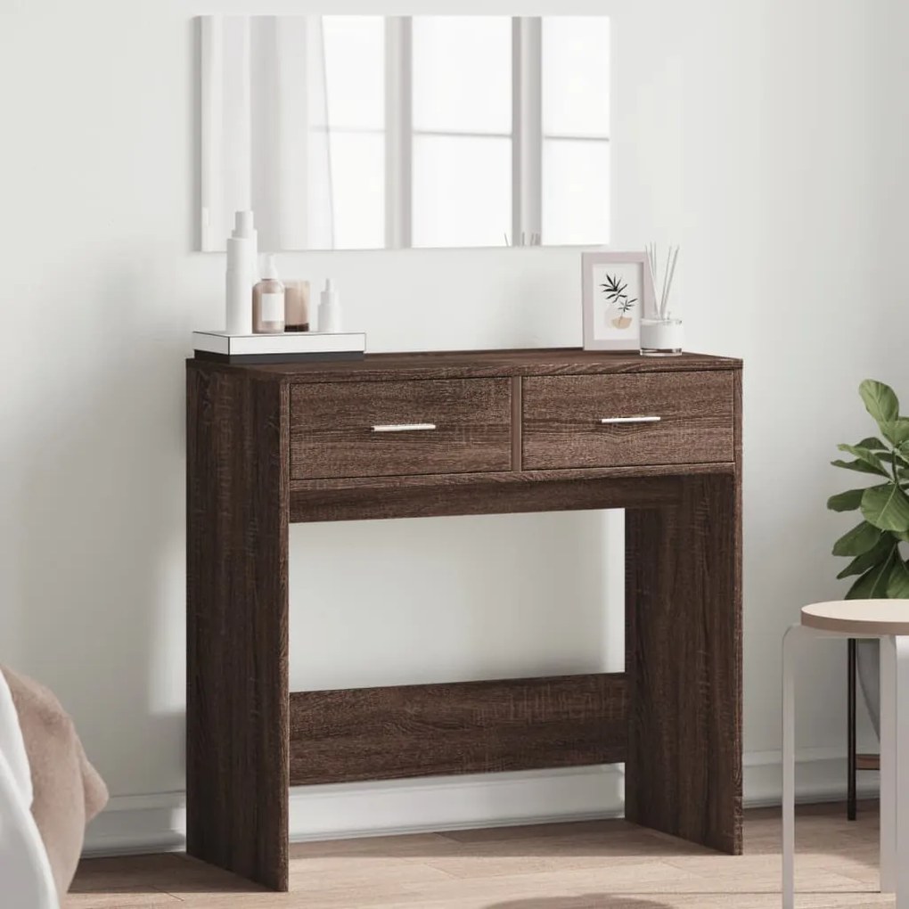 vidaXL Toucador com espelho 80x39x80 cm cor carvalho castanho