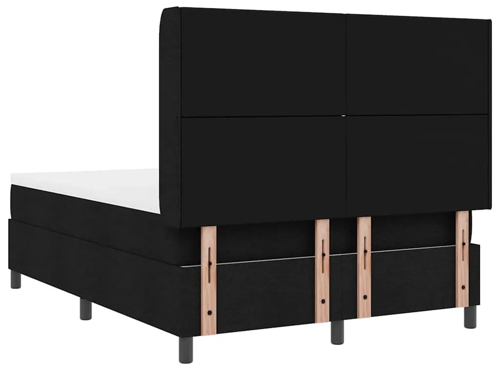 Cama Box com Colchão e LED - Preto, 140x200 cm, Tecido