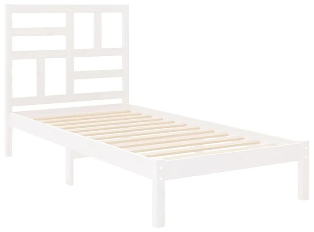 Estrutura de cama 90x200 cm madeira maciça branco