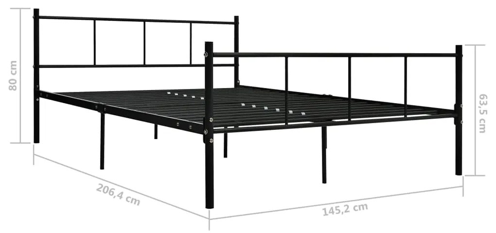 Estrutura de cama 140x200 cm metal preto