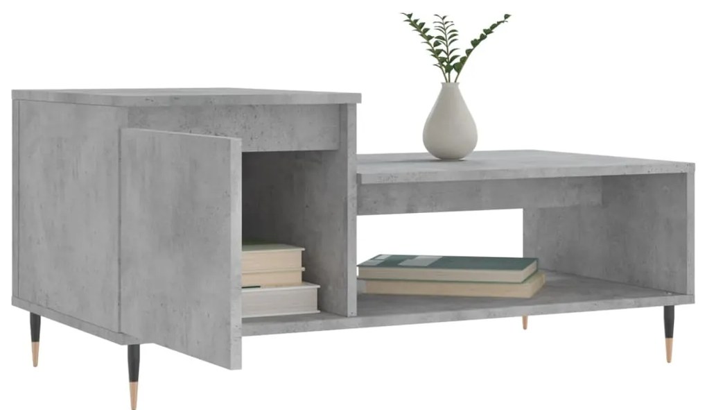 Mesa de centro 100x50x45 cm derivados madeira cinzento cimento