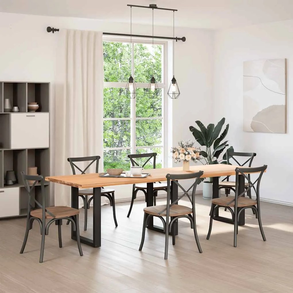 Pés para mesa de jantar em formato de U, 3 peças, preto, 70x(72-73) cm