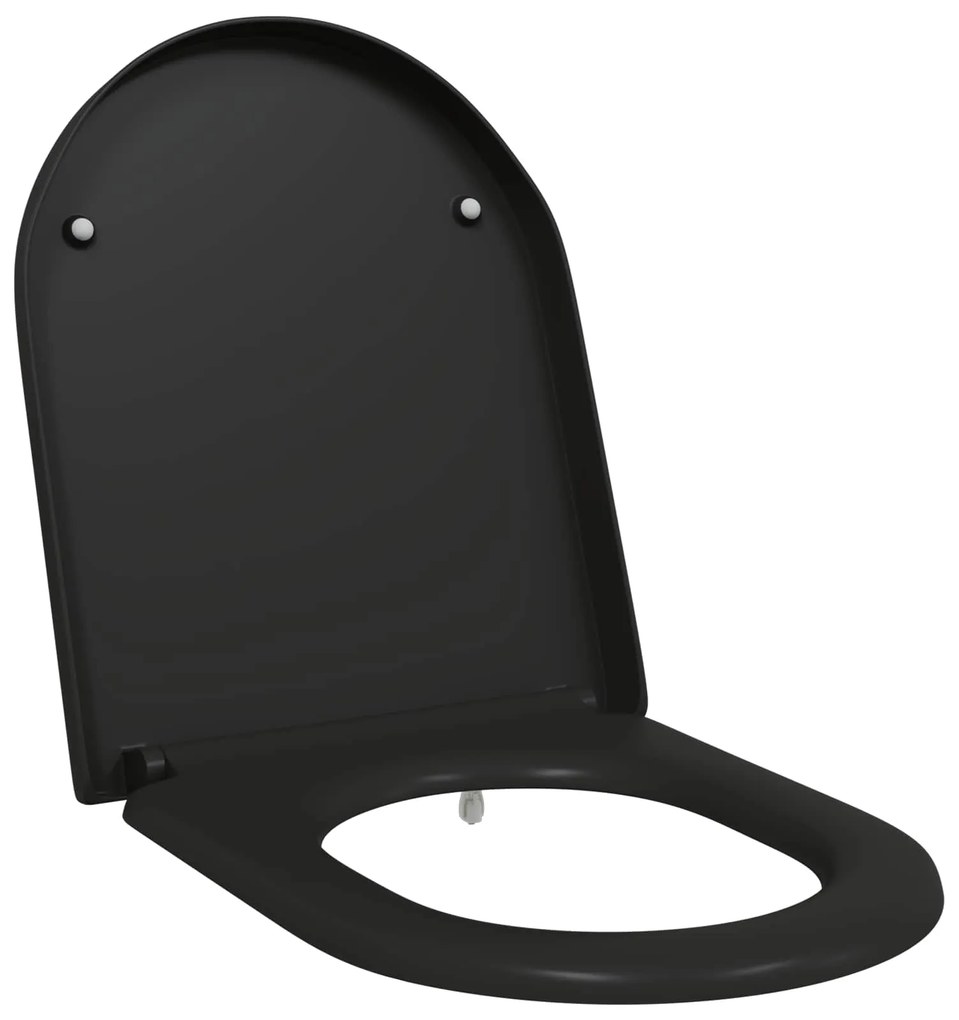 vidaXL Assento de Vaso Sanitário Preto 46,2 x 36 x 4,3 cm Duroplast