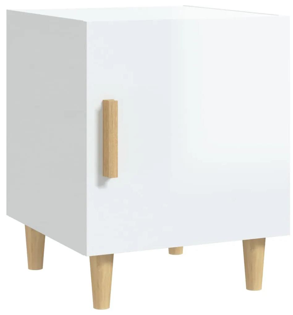 Mesa de cabeceira madeira processada branco brilhante