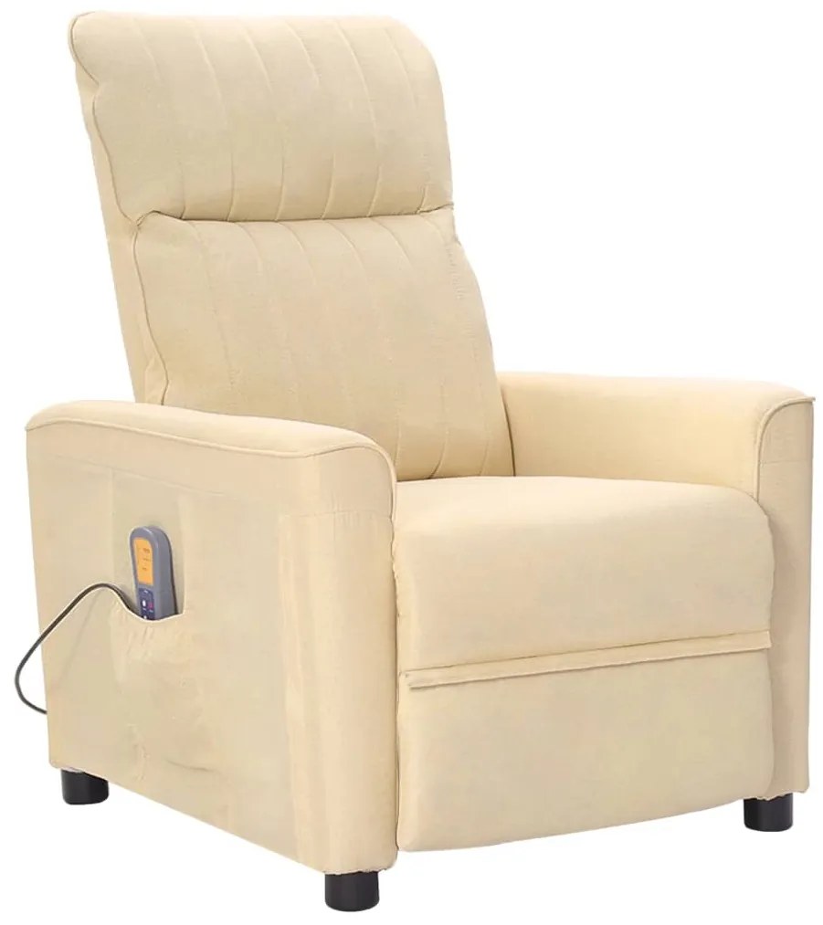vidaXL Poltrona de massagens tecido cor creme
