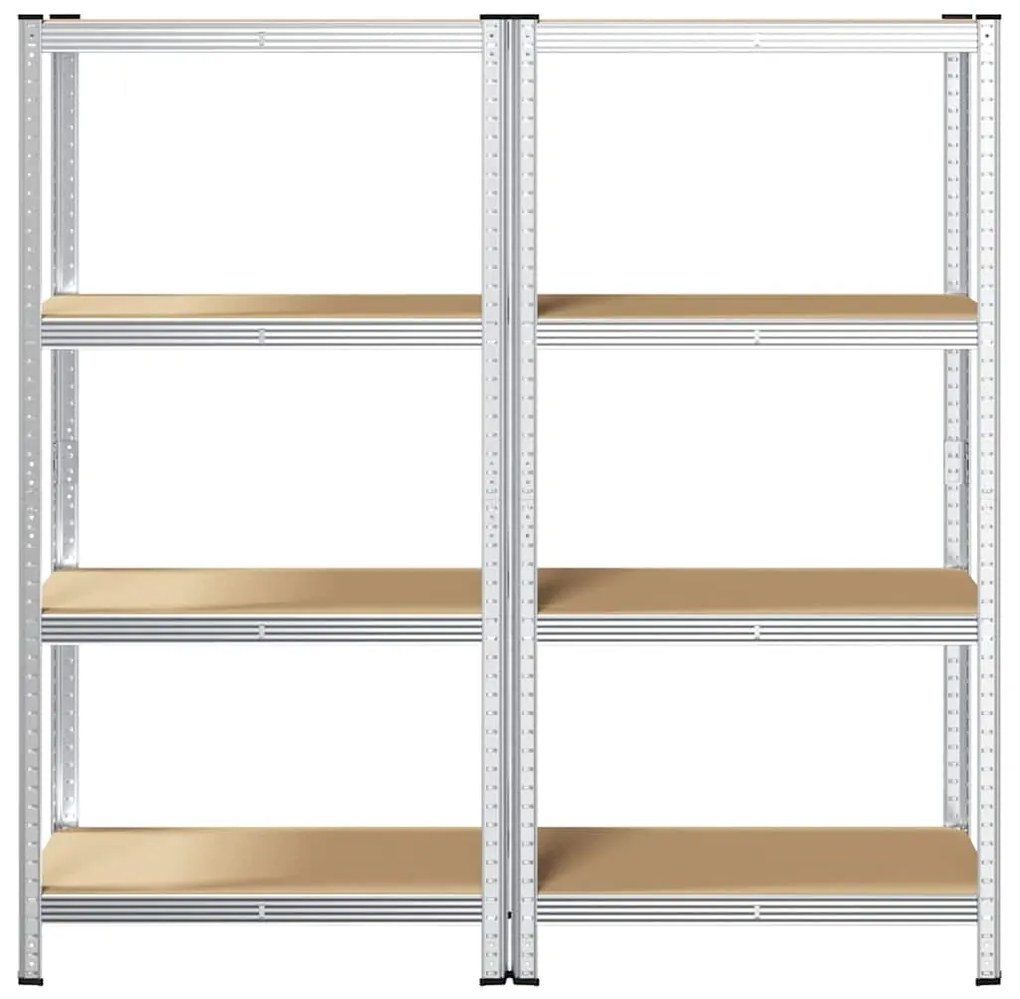 Prateleiras de armazenamento de 4 camadas 2 pcs aço prateado