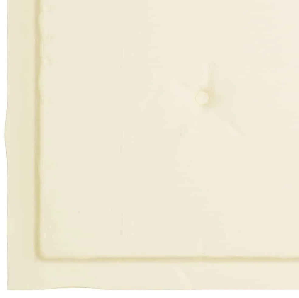 Cadeiras de jardim c/ almofadões creme 8 pcs teca maciça